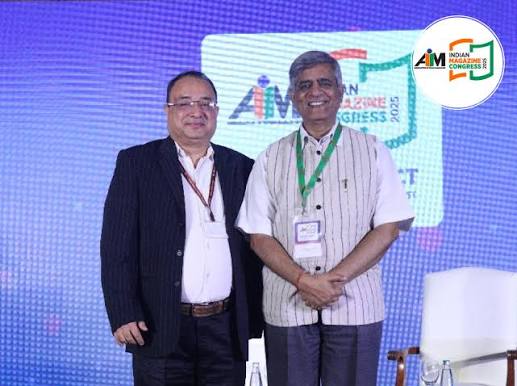 Rahul Himalian on stage at the Indian Magazine Congress 2025 at the launch of the Magazines on the Move initiative